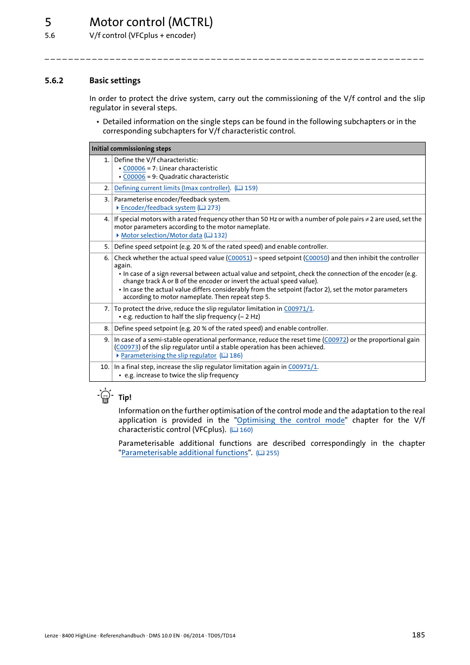 2 basic settings, Basic settings, 5motor control (mctrl) | Lenze 8400 HighLine User Manual | Page 185 / 1576