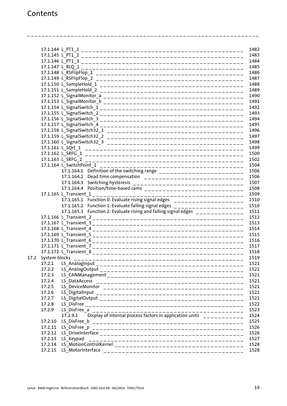 Lenze 8400 HighLine User Manual | Page 19 / 1576