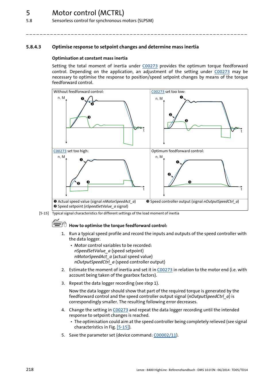 5motor control (mctrl) | Lenze 8400 HighLine User Manual | Page 218 / 1576