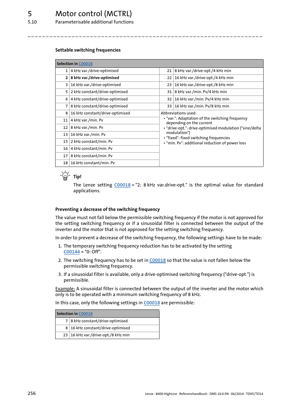 5motor control (mctrl) | Lenze 8400 HighLine User Manual | Page 256 / 1576