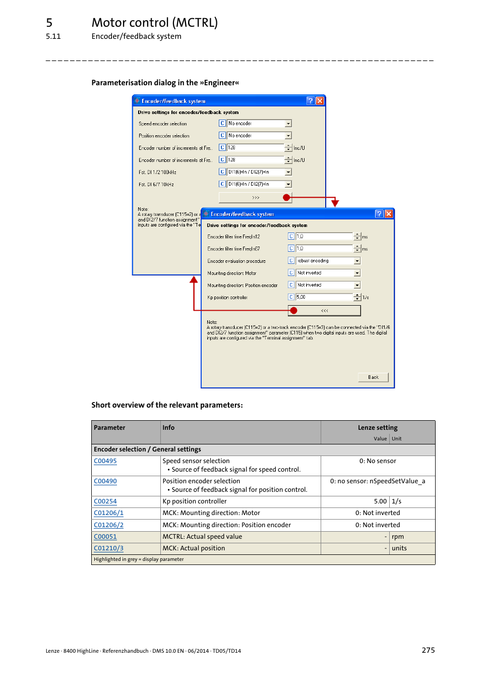 5motor control (mctrl) | Lenze 8400 HighLine User Manual | Page 275 / 1576