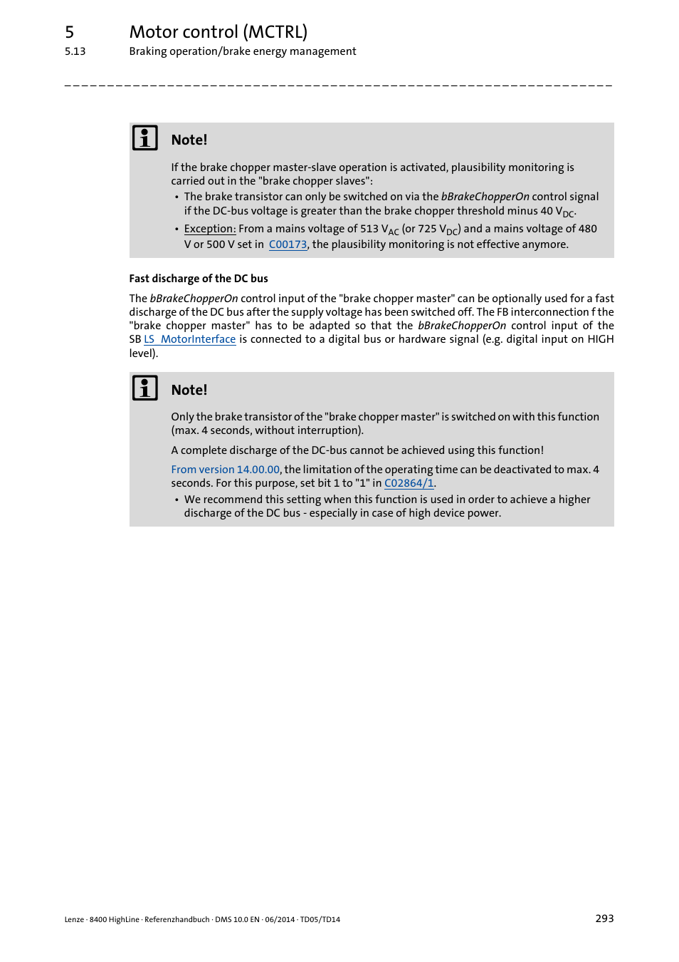 5motor control (mctrl) | Lenze 8400 HighLine User Manual | Page 293 / 1576