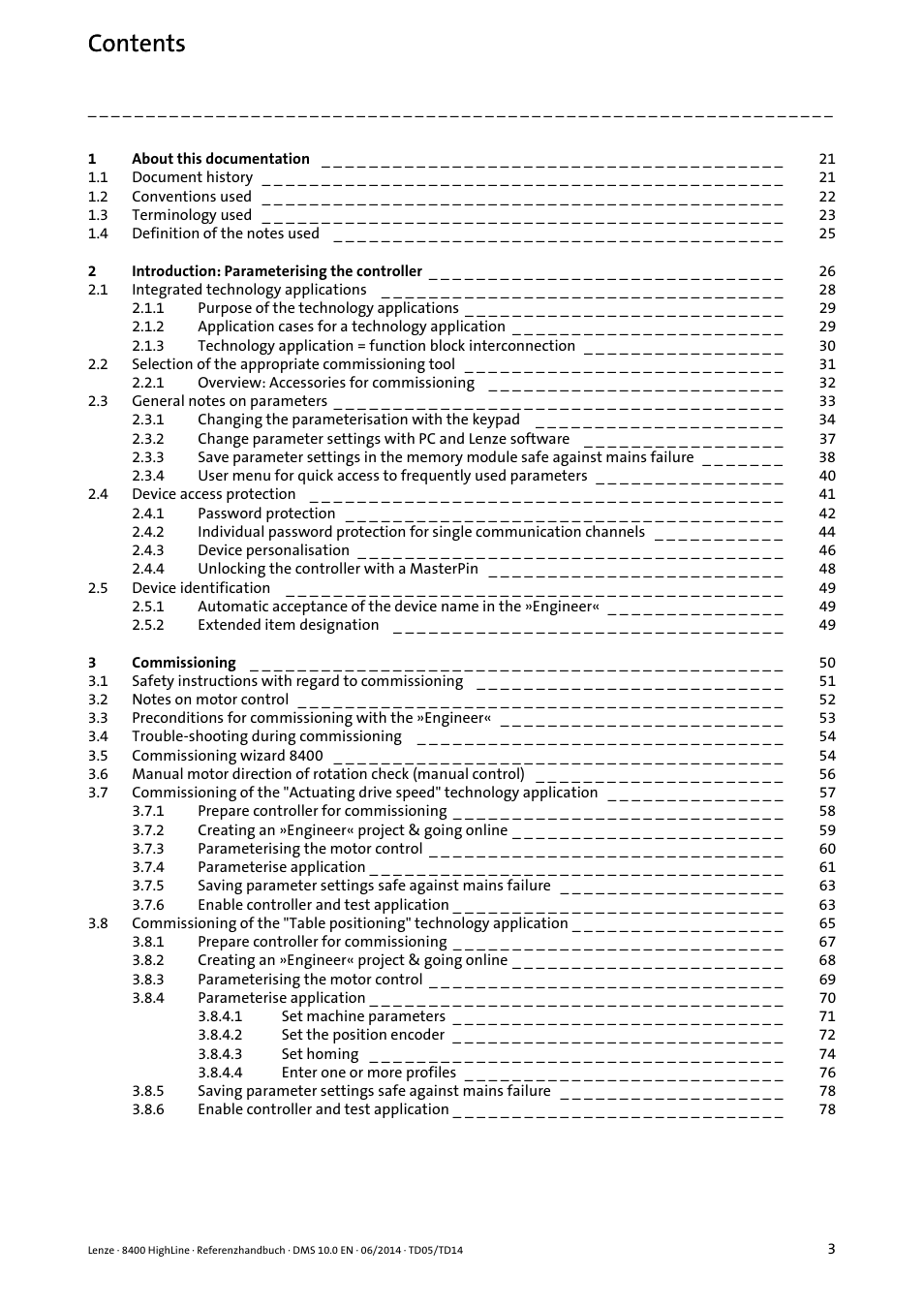Lenze 8400 HighLine User Manual | Page 3 / 1576