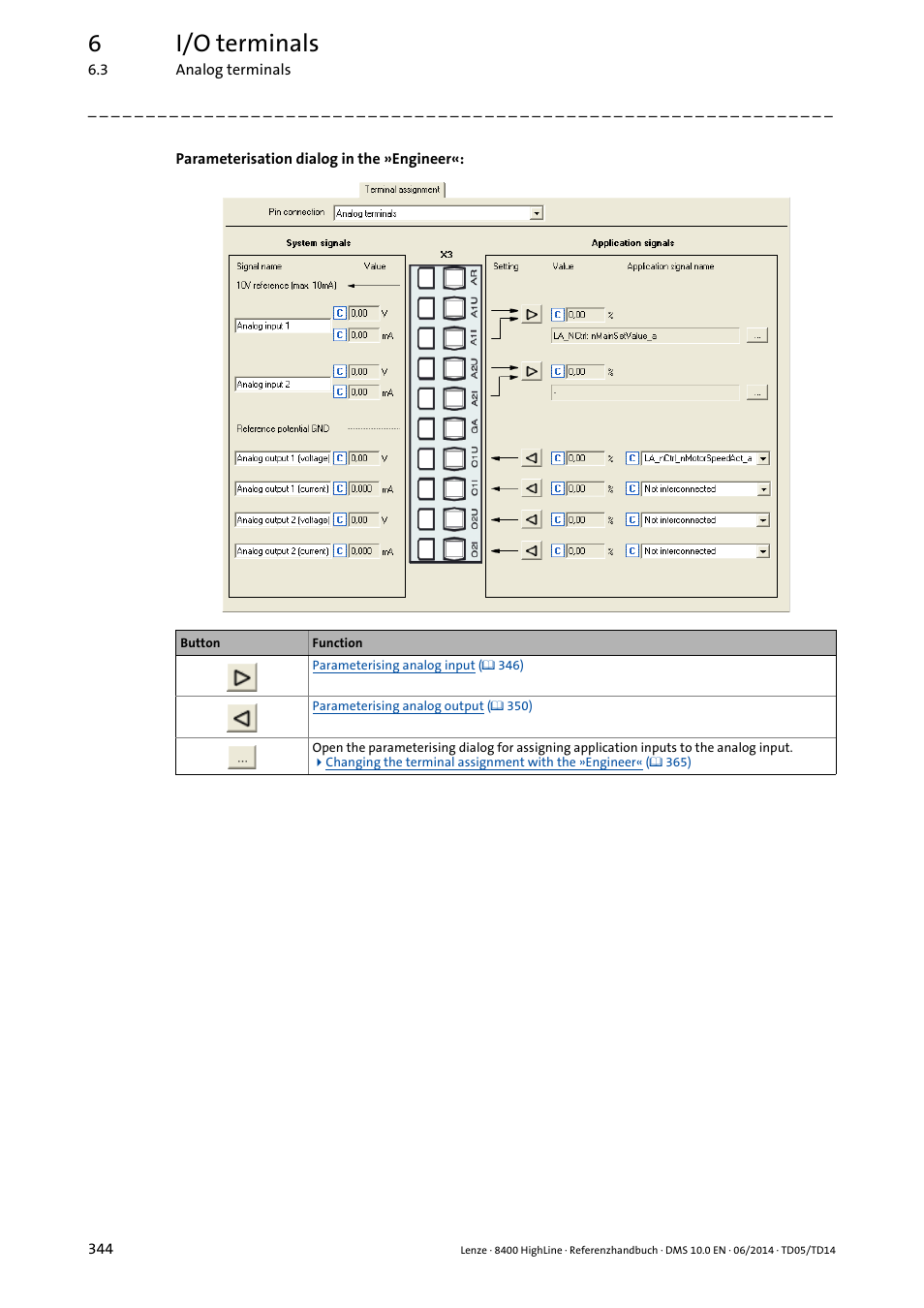 6i/o terminals | Lenze 8400 HighLine User Manual | Page 344 / 1576