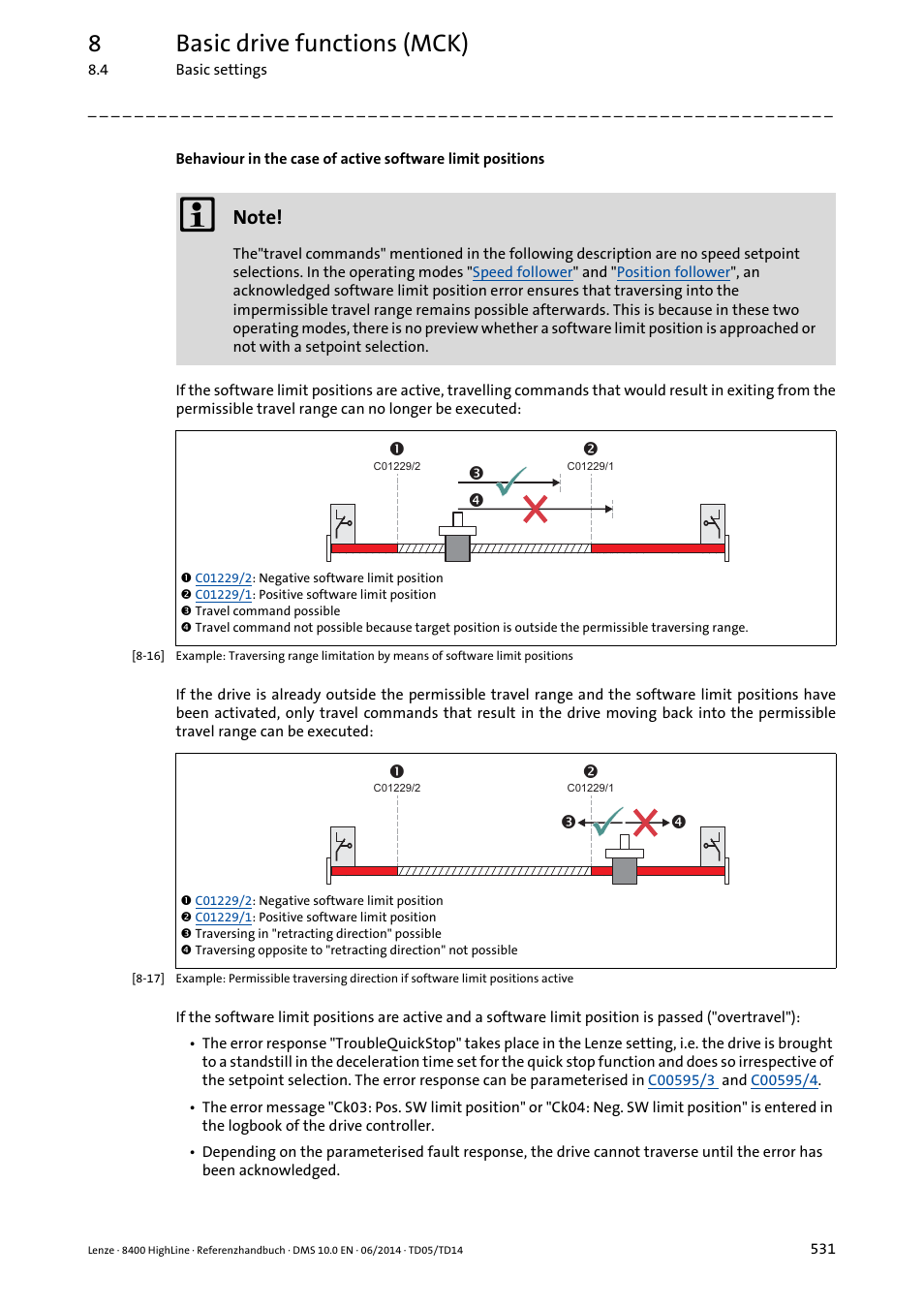 8basic drive functions (mck) | Lenze 8400 HighLine User Manual | Page 531 / 1576