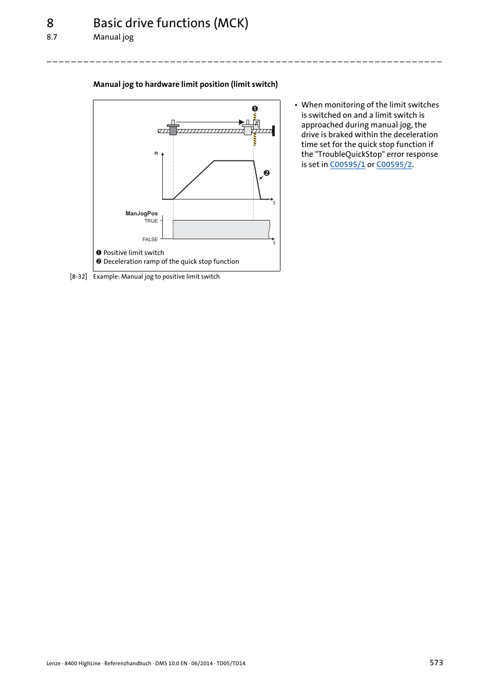 8basic drive functions (mck) | Lenze 8400 HighLine User Manual | Page 573 / 1576