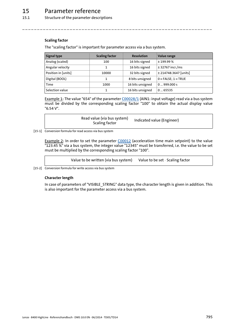 15 parameter reference | Lenze 8400 HighLine User Manual | Page 795 / 1576