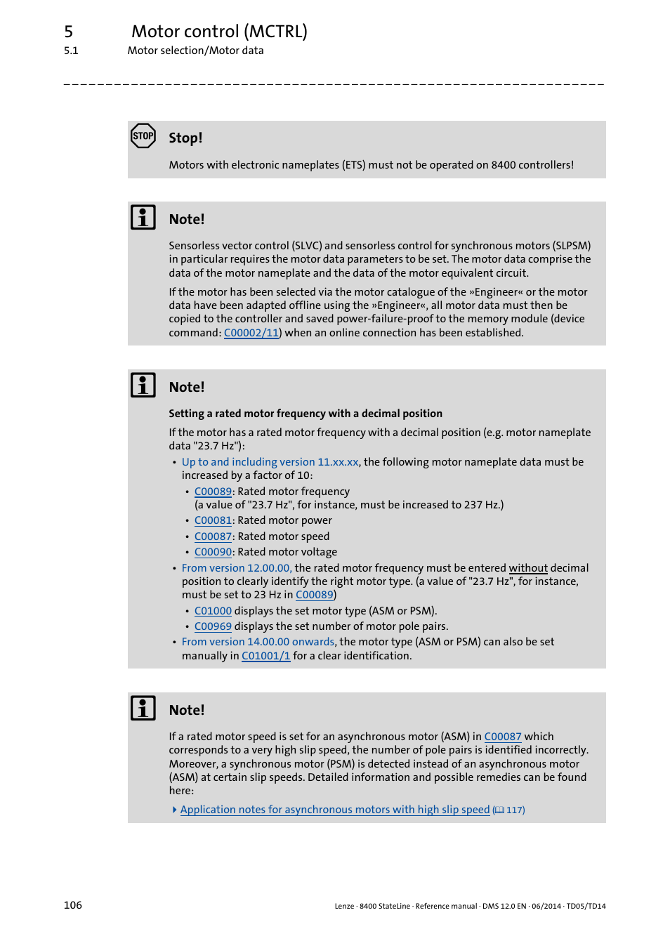 5motor control (mctrl) | Lenze 8400 StateLine User Manual | Page 106 / 1030