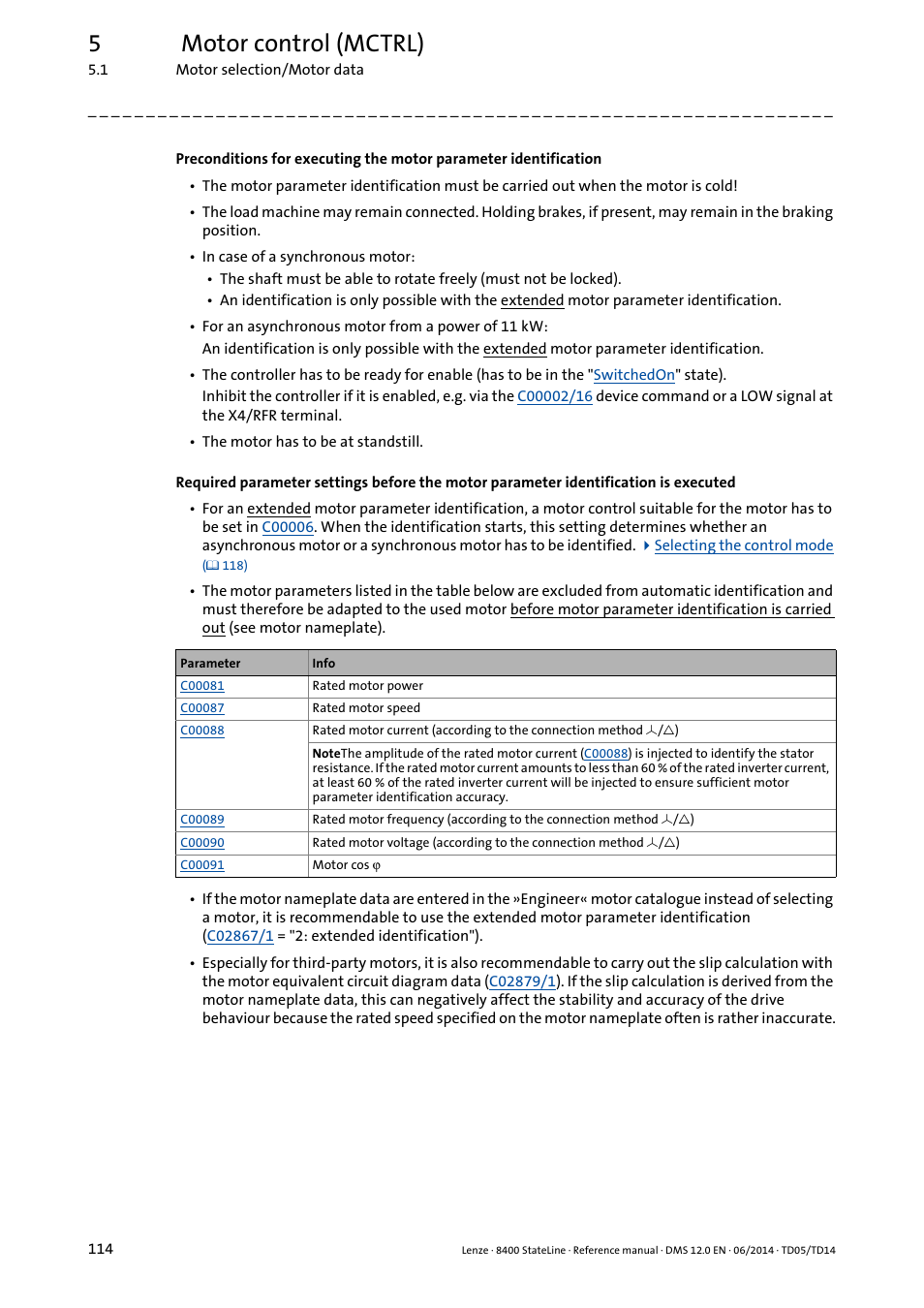 5motor control (mctrl) | Lenze 8400 StateLine User Manual | Page 114 / 1030