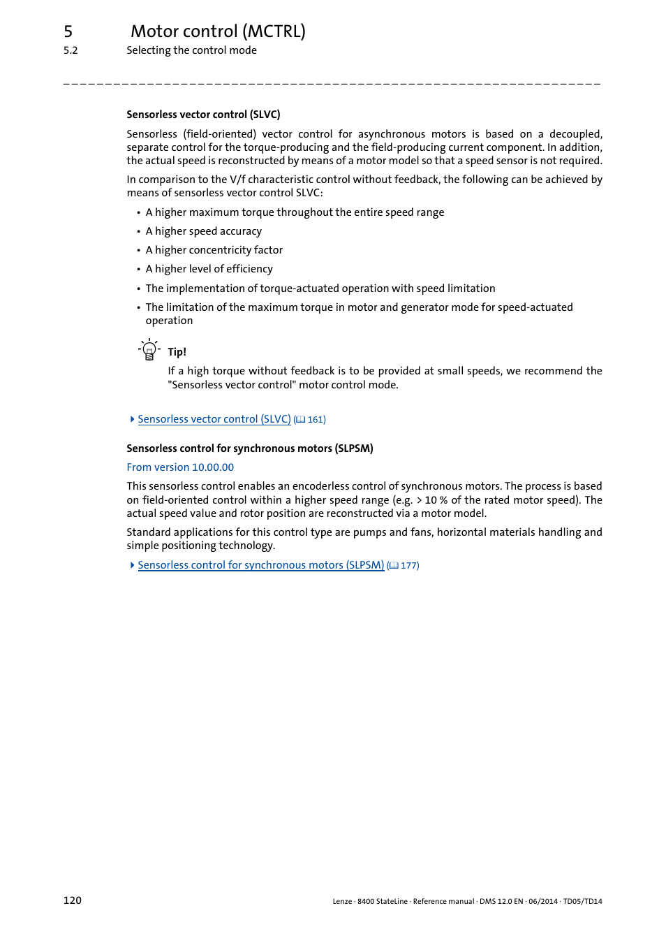 5motor control (mctrl) | Lenze 8400 StateLine User Manual | Page 120 / 1030