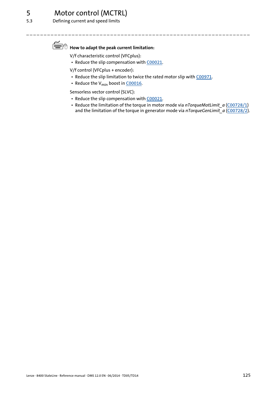 5motor control (mctrl) | Lenze 8400 StateLine User Manual | Page 125 / 1030