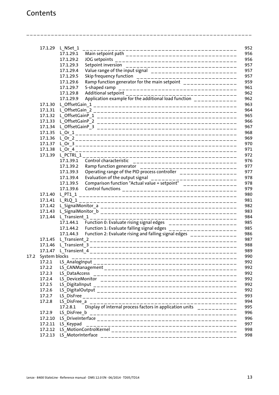 Lenze 8400 StateLine User Manual | Page 13 / 1030