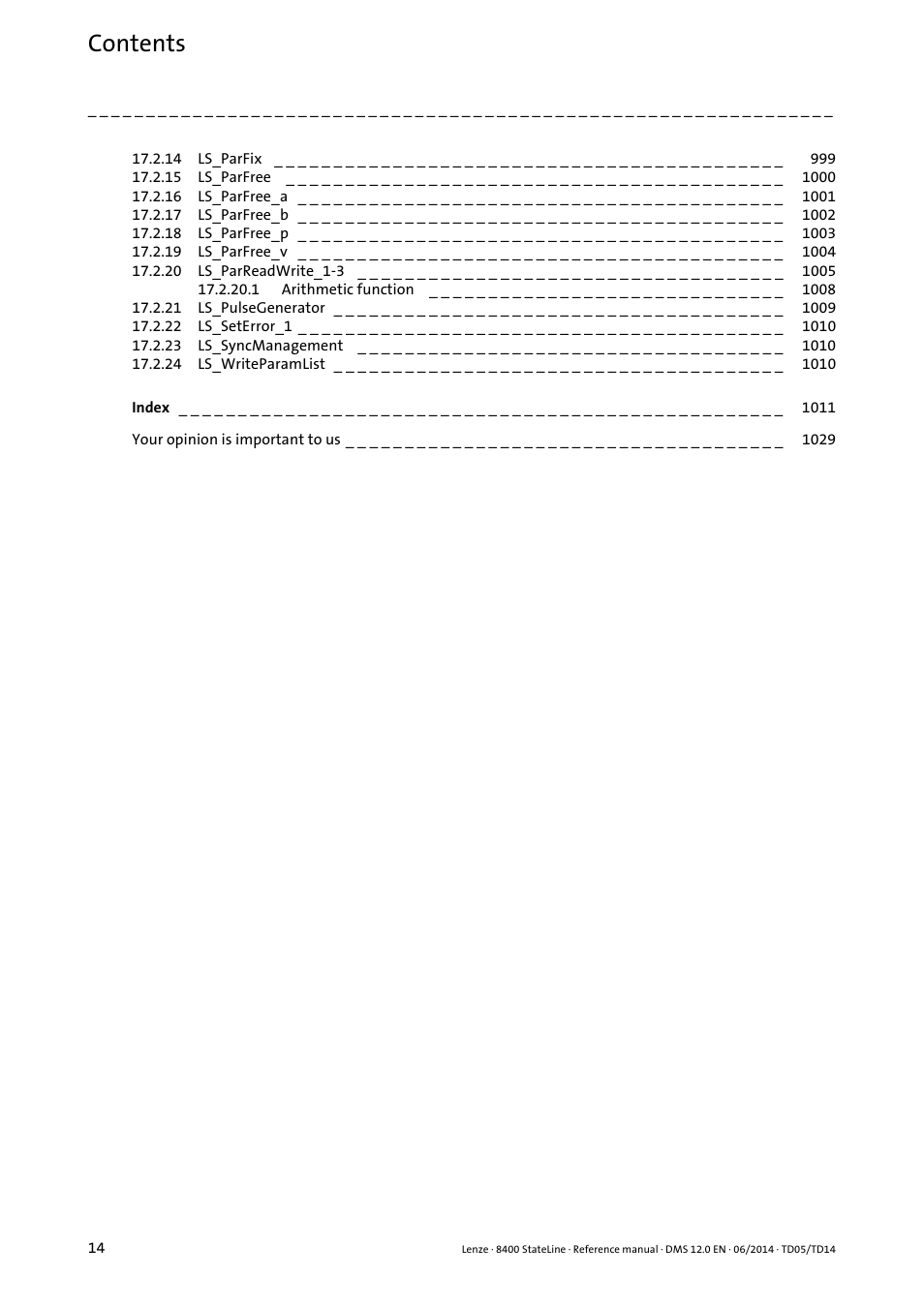 Lenze 8400 StateLine User Manual | Page 14 / 1030
