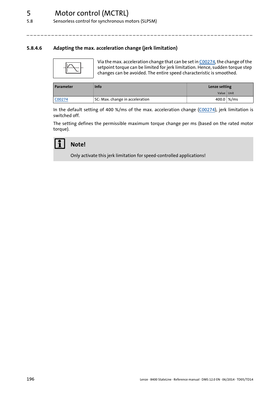 5motor control (mctrl) | Lenze 8400 StateLine User Manual | Page 196 / 1030