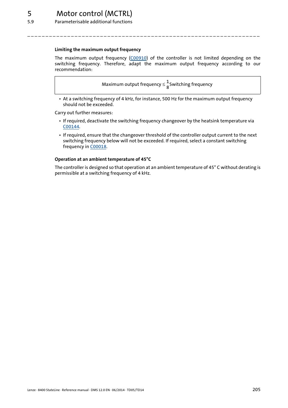 5motor control (mctrl) | Lenze 8400 StateLine User Manual | Page 205 / 1030