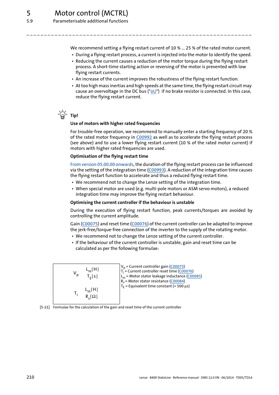 5motor control (mctrl) | Lenze 8400 StateLine User Manual | Page 210 / 1030