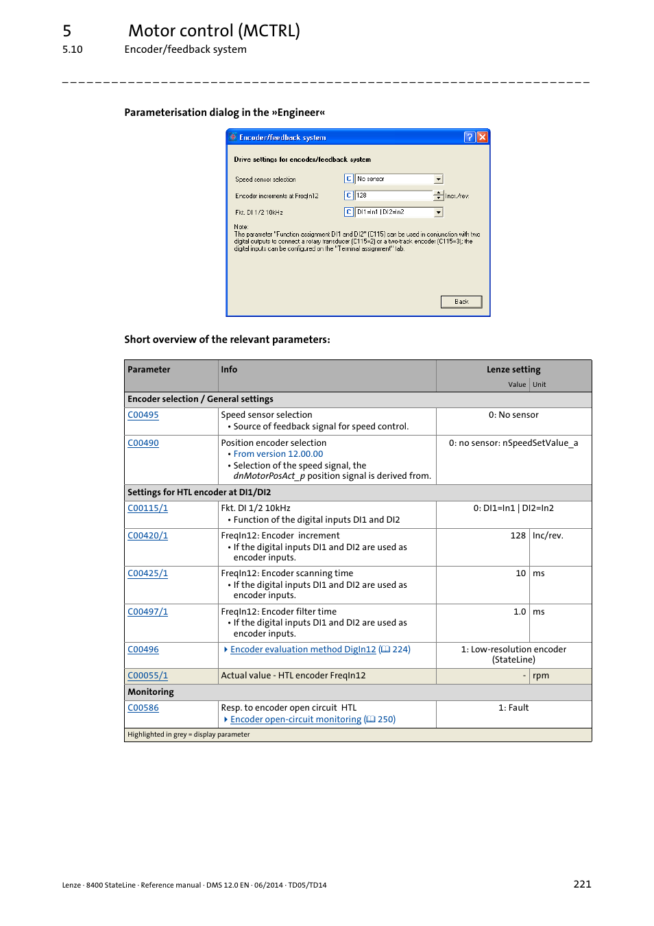 5motor control (mctrl) | Lenze 8400 StateLine User Manual | Page 221 / 1030