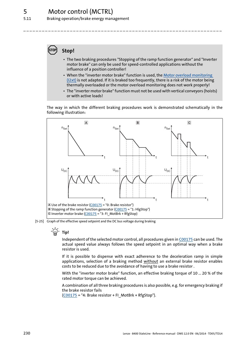 5motor control (mctrl), Stop | Lenze 8400 StateLine User Manual | Page 230 / 1030