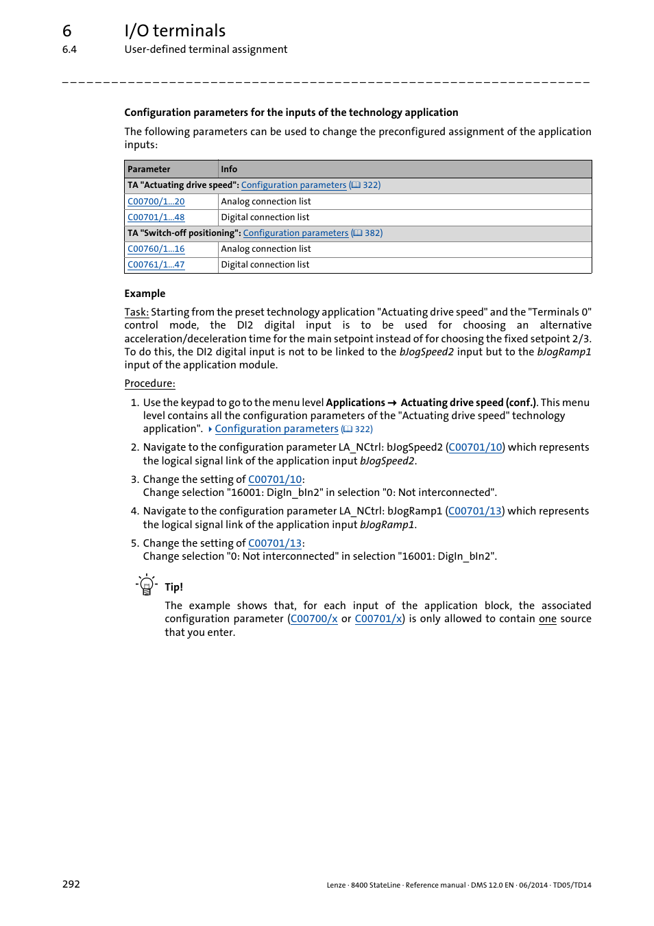 6i/o terminals | Lenze 8400 StateLine User Manual | Page 292 / 1030