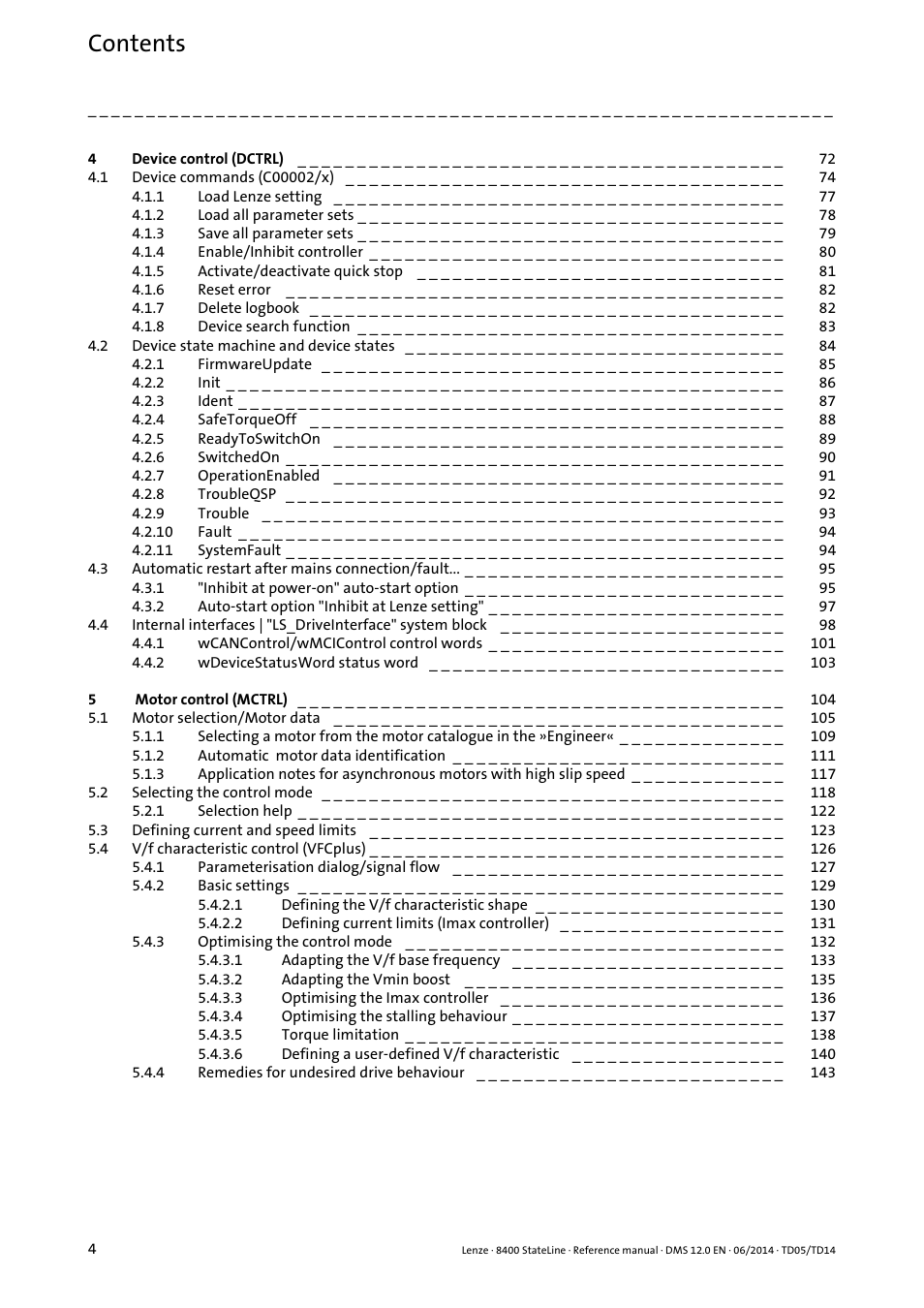 Lenze 8400 StateLine User Manual | Page 4 / 1030