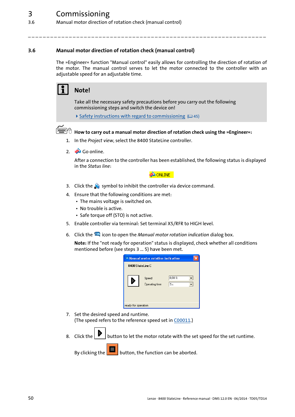 3commissioning | Lenze 8400 StateLine User Manual | Page 50 / 1030