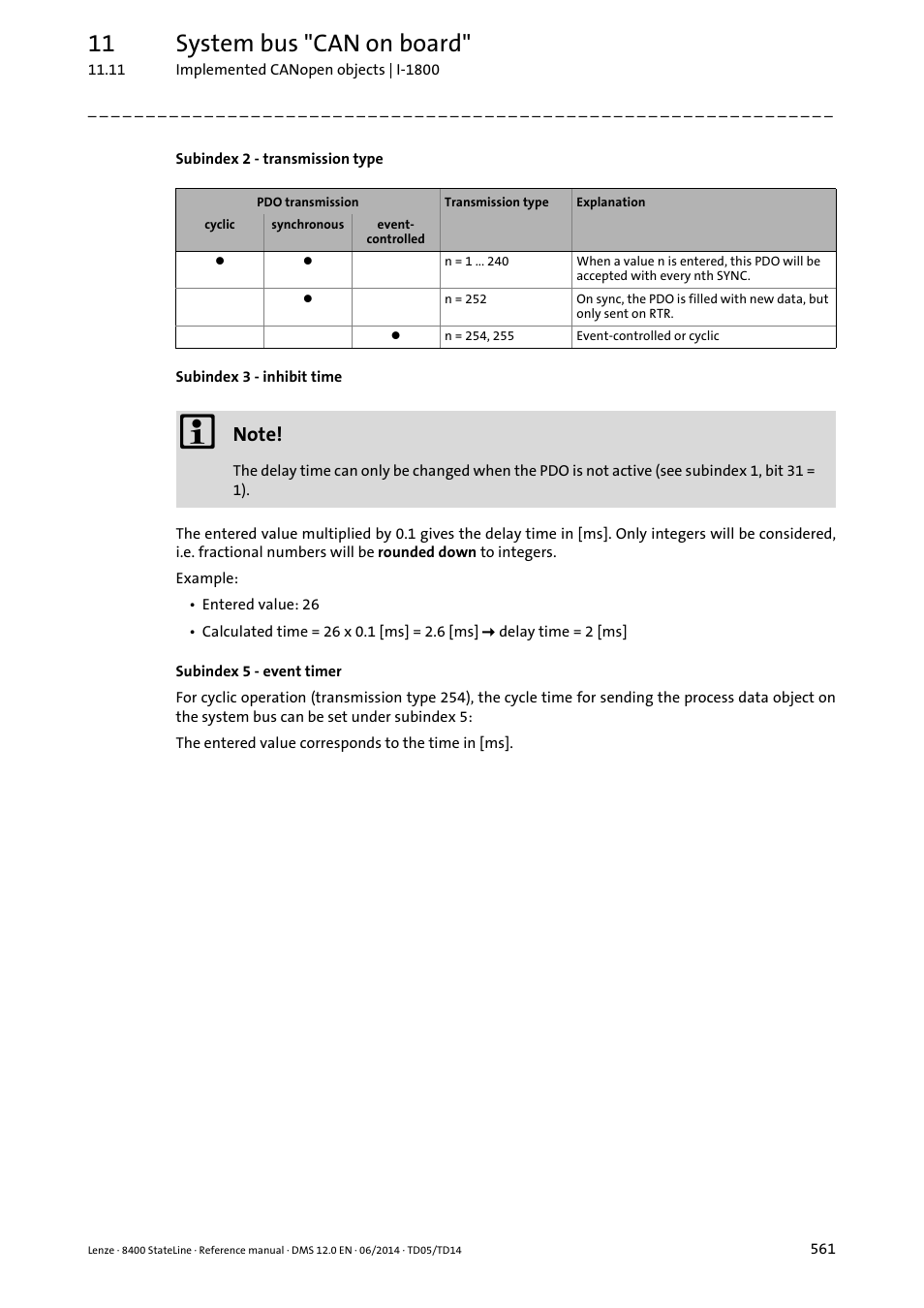 11 system bus "can on board | Lenze 8400 StateLine User Manual | Page 561 / 1030