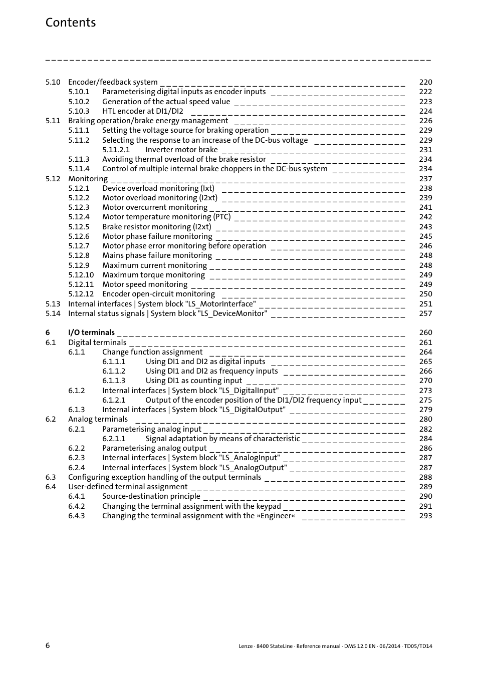 Lenze 8400 StateLine User Manual | Page 6 / 1030