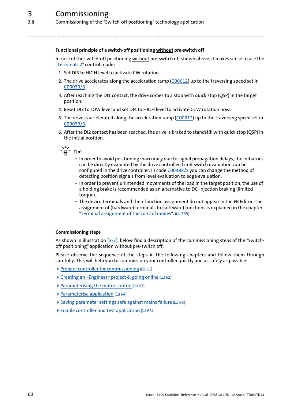 3commissioning | Lenze 8400 StateLine User Manual | Page 60 / 1030