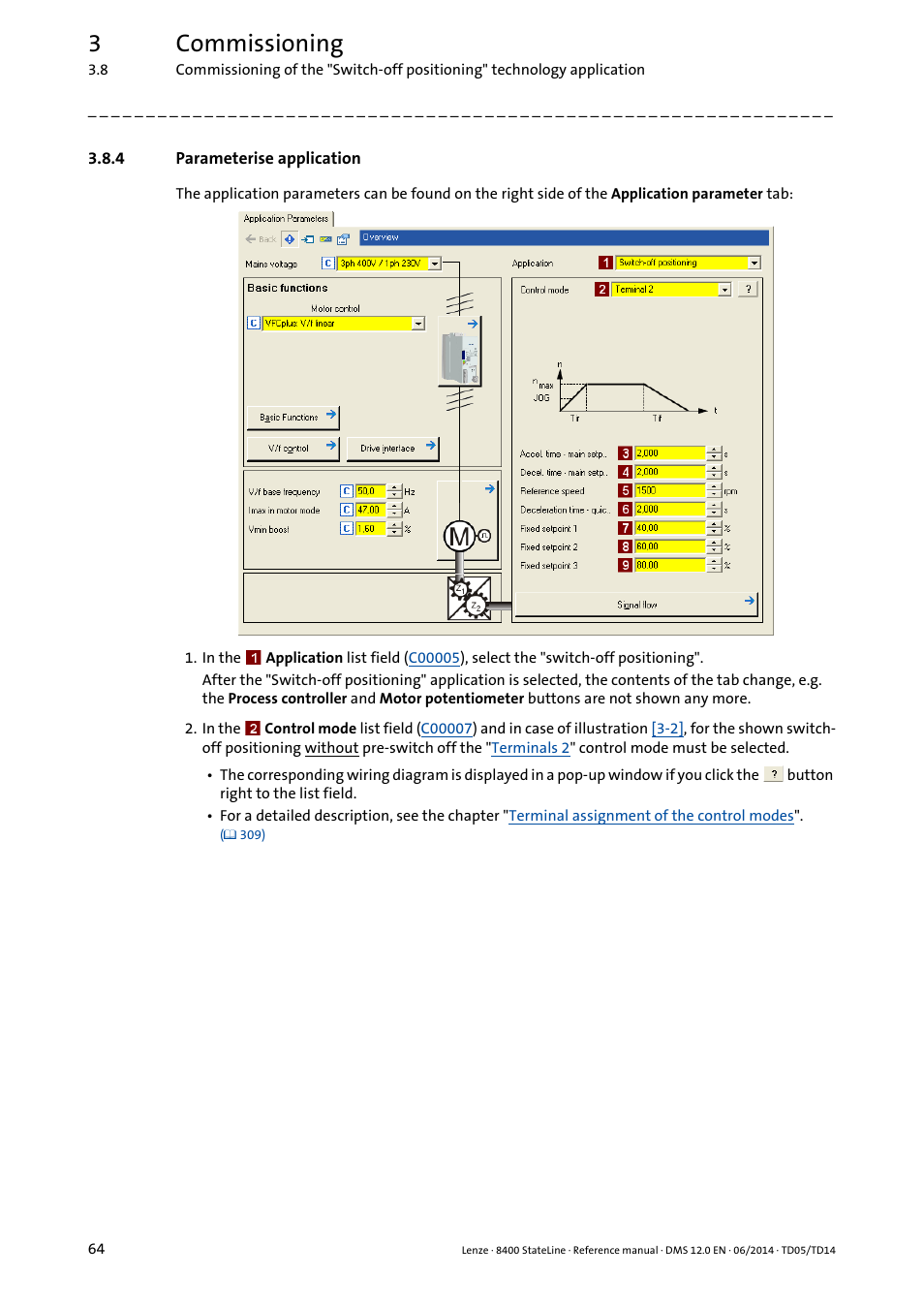 4 parameterise application, Parameterise application, 3commissioning | Lenze 8400 StateLine User Manual | Page 64 / 1030