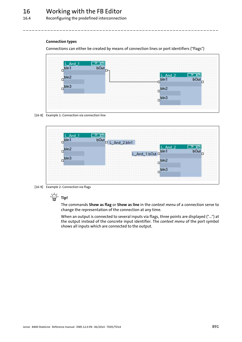 16 working with the fb editor | Lenze 8400 StateLine User Manual | Page 891 / 1030