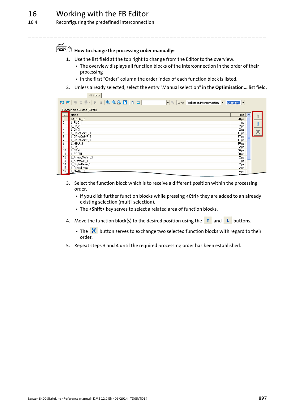 16 working with the fb editor | Lenze 8400 StateLine User Manual | Page 897 / 1030