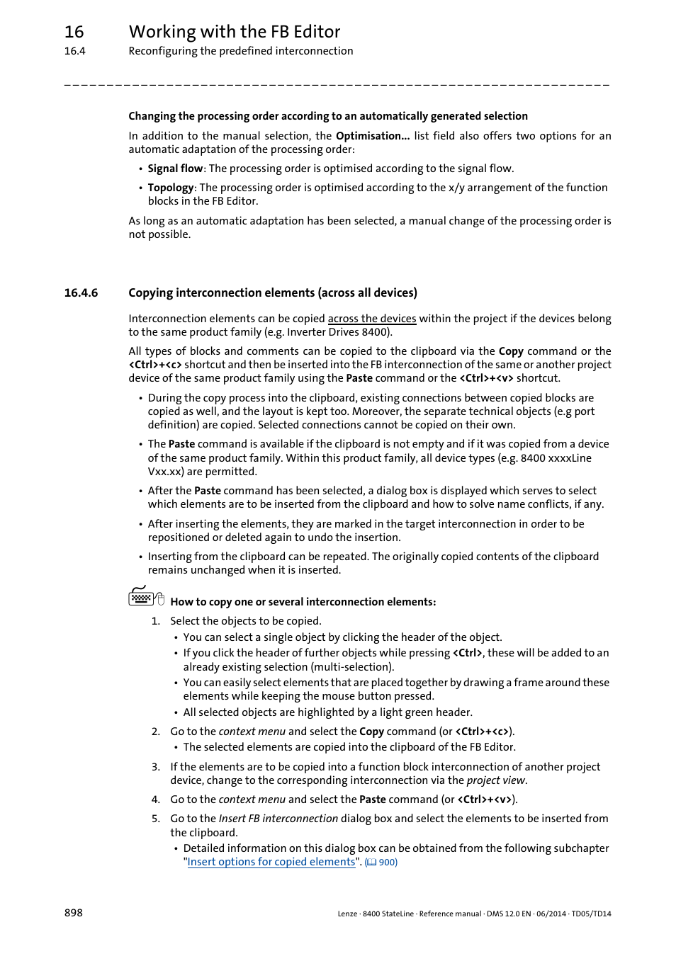 16 working with the fb editor | Lenze 8400 StateLine User Manual | Page 898 / 1030