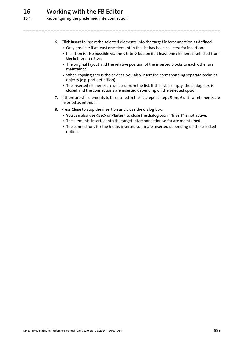 16 working with the fb editor | Lenze 8400 StateLine User Manual | Page 899 / 1030