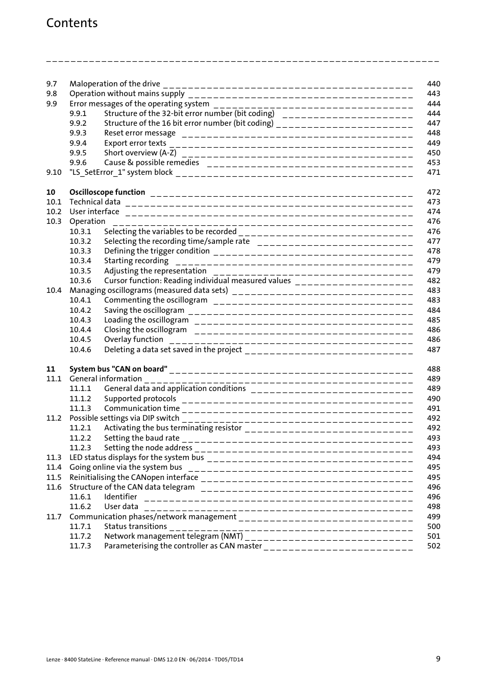 Lenze 8400 StateLine User Manual | Page 9 / 1030