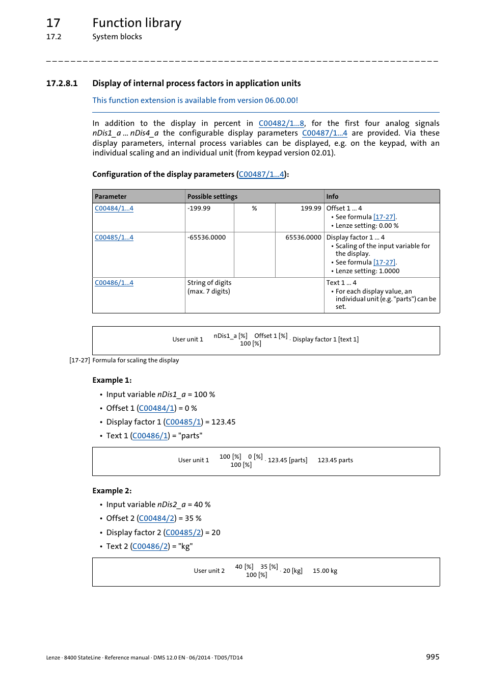 17 function library | Lenze 8400 StateLine User Manual | Page 995 / 1030