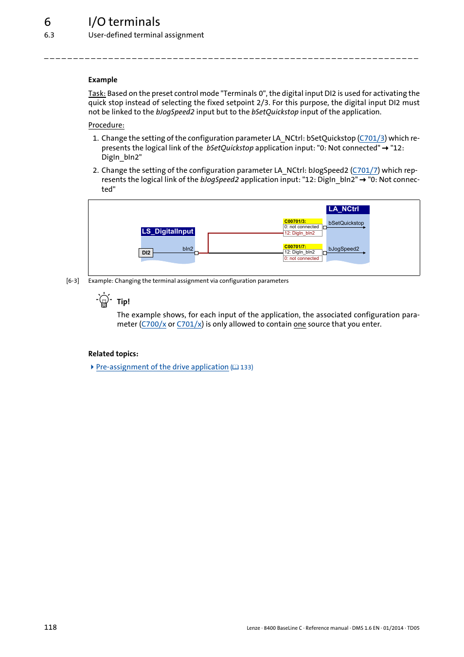 6i/o terminals | Lenze 8400 BaseLine C User Manual | Page 118 / 342