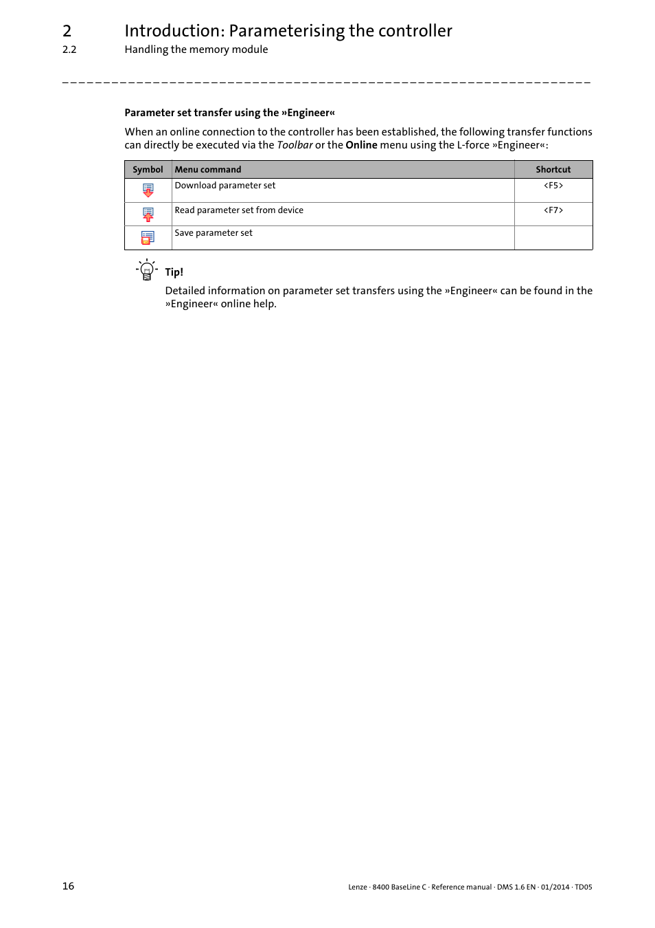 2introduction: parameterising the controller | Lenze 8400 BaseLine C User Manual | Page 16 / 342