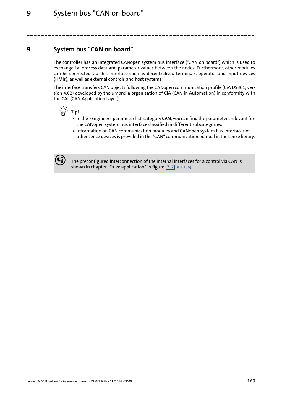9 system bus "can on board, System bus "can on board, Entitled | System, Can on board, 9system bus "can on board | Lenze 8400 BaseLine C User Manual | Page 169 / 342
