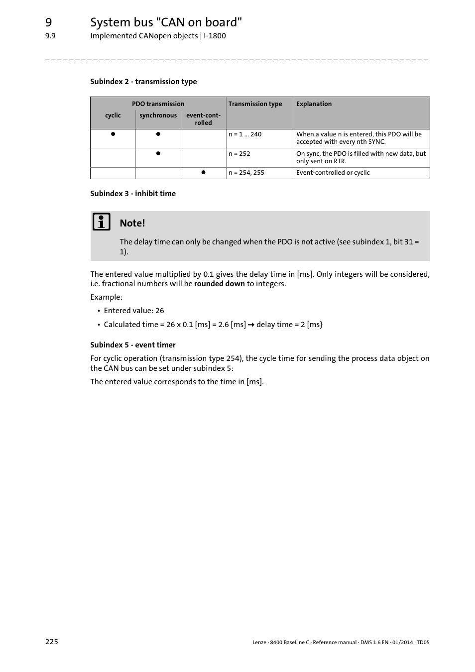 9system bus "can on board | Lenze 8400 BaseLine C User Manual | Page 225 / 342