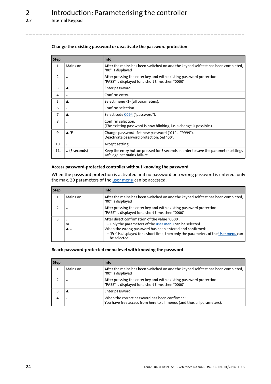 2introduction: parameterising the controller | Lenze 8400 BaseLine C User Manual | Page 24 / 342