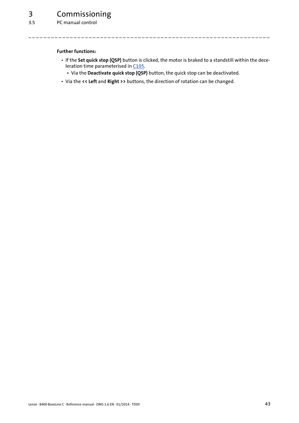 3commissioning | Lenze 8400 BaseLine C User Manual | Page 43 / 342