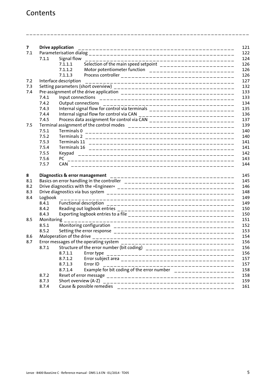 Lenze 8400 BaseLine C User Manual | Page 5 / 342