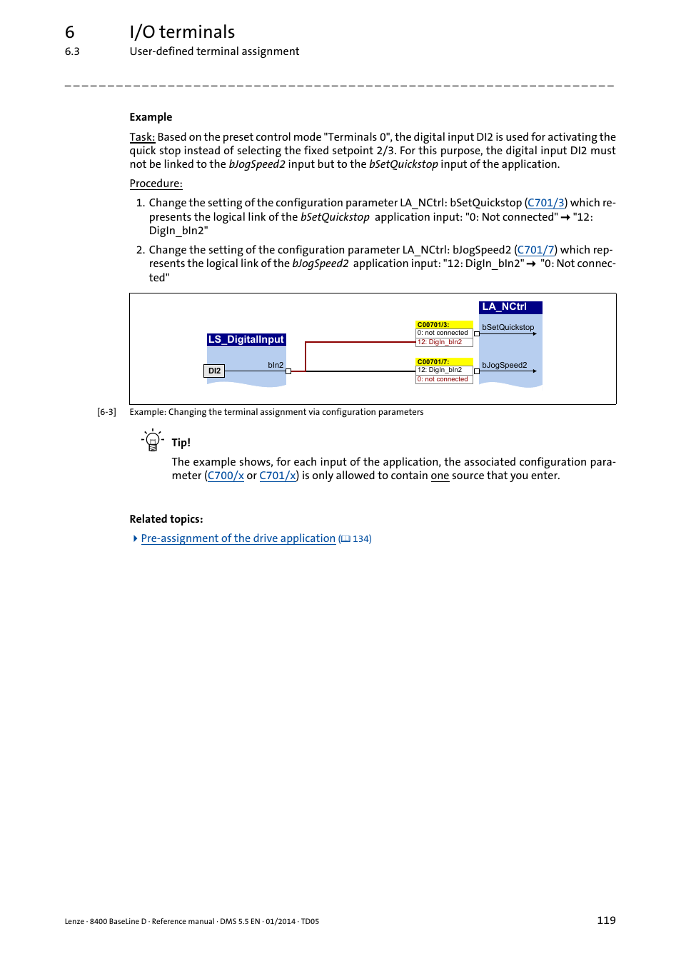 6i/o terminals | Lenze 8400 BaseLine D User Manual | Page 119 / 260