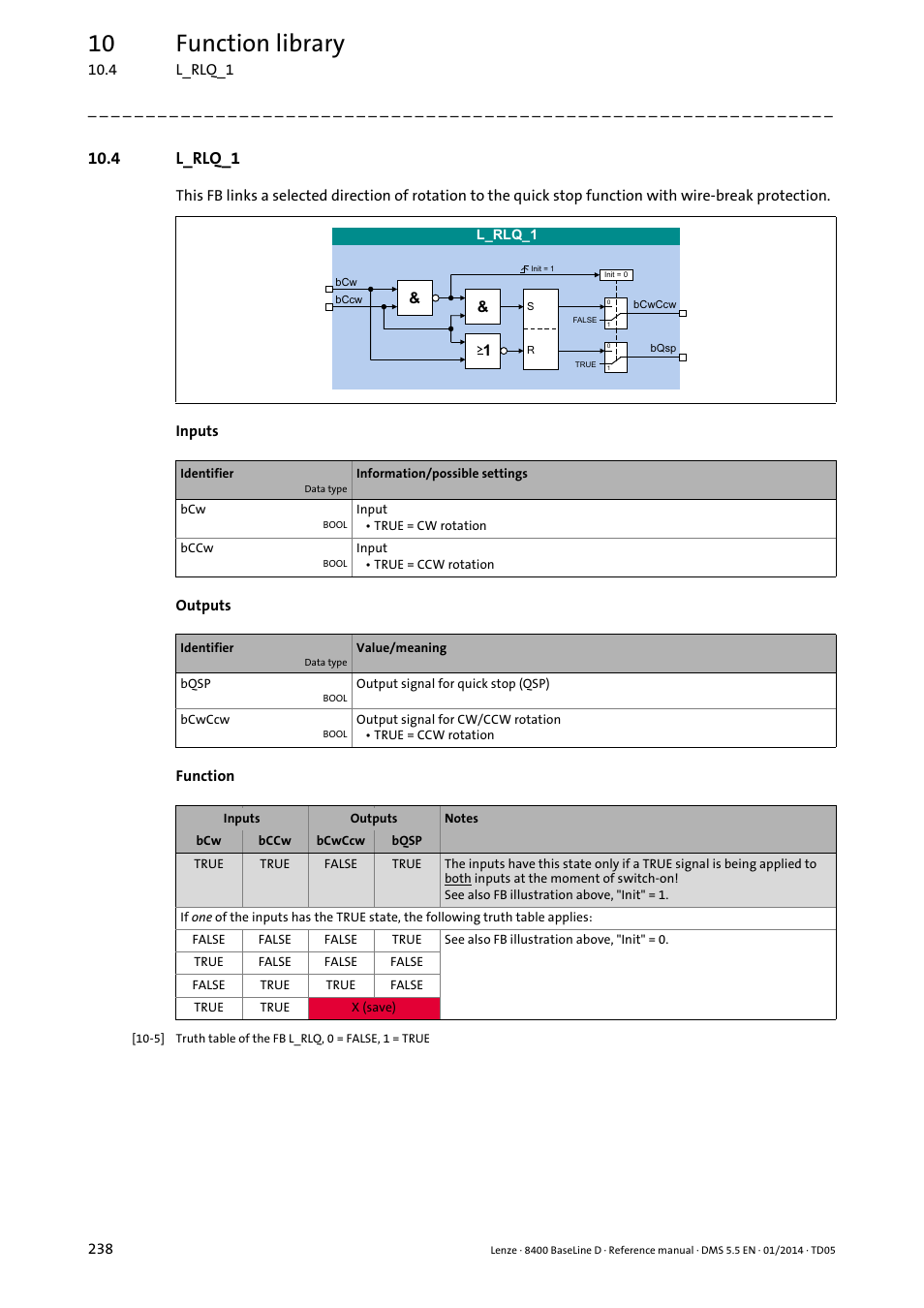 4 l_rlq_1, L_rlq, L_rlq_1 | 10 function library | Lenze 8400 BaseLine D User Manual | Page 238 / 260