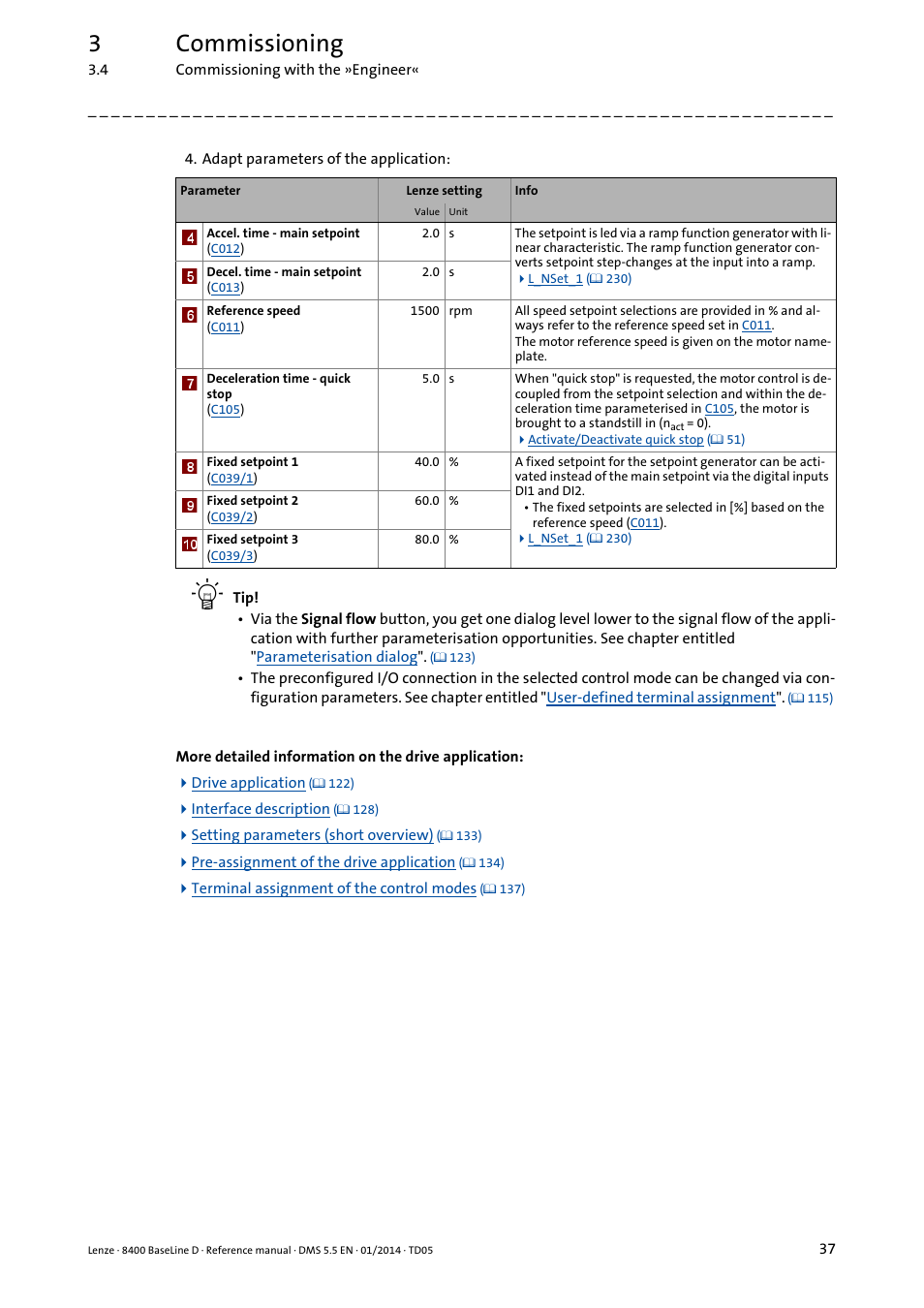3commissioning | Lenze 8400 BaseLine D User Manual | Page 37 / 260