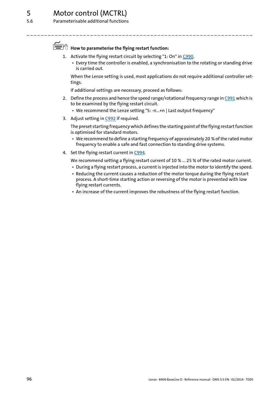 5motor control (mctrl) | Lenze 8400 BaseLine D User Manual | Page 96 / 260