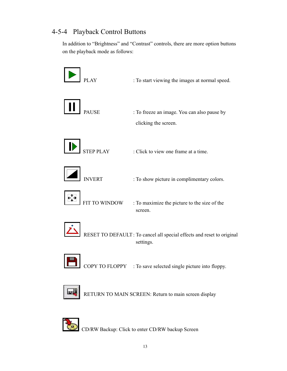 5-4 playback control buttons | BenQ HDR-16EP User Manual | Page 13 / 51