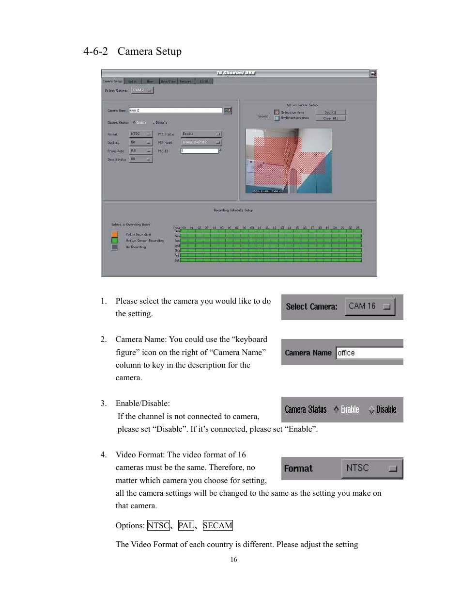 6-2 camera setup | BenQ HDR-16EP User Manual | Page 16 / 51