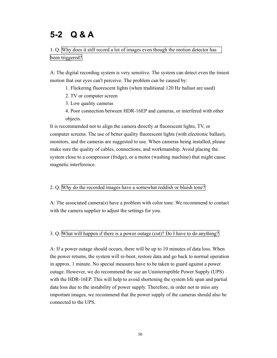2 q & a | BenQ HDR-16EP User Manual | Page 50 / 51