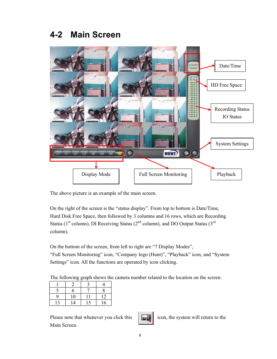 2 main screen | BenQ HDR-16EP User Manual | Page 8 / 51
